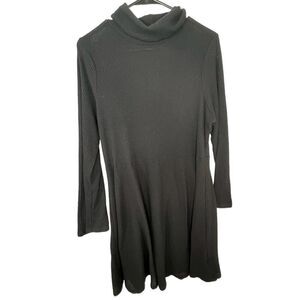 ModCloth Black Long Sleeve Lightweight Warm A-Line Sweater Dress
